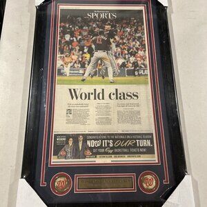 Washington Nationals 2019 World Series Washington Post Original Newspaper Framed